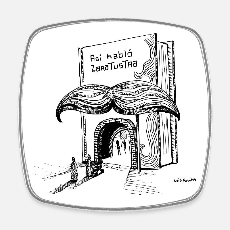 Nietzsche - Magnet carré - blanc