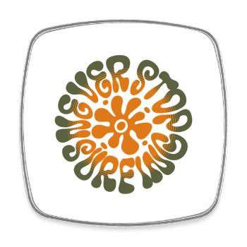 Never Stop Surfing/ Groovy Floral Mandala - Square fridge magnet - white - Front