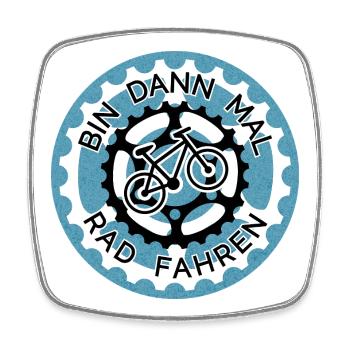 Bin dann mal Radfahren - Fahrrad Logo MTB Design - Square fridge magnet - white - Front