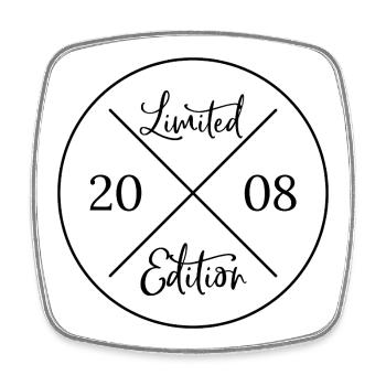 Edition limitée 2008 - Cadeau d’anniversaire 18 - Magnet carré - blanc - Devant
