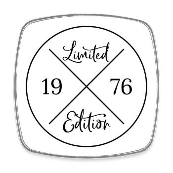 Limited edition 1976 - 50. Geburtstag Geschenk - Viereckiger Kühlschrankmagnet - Weiß - Vorne