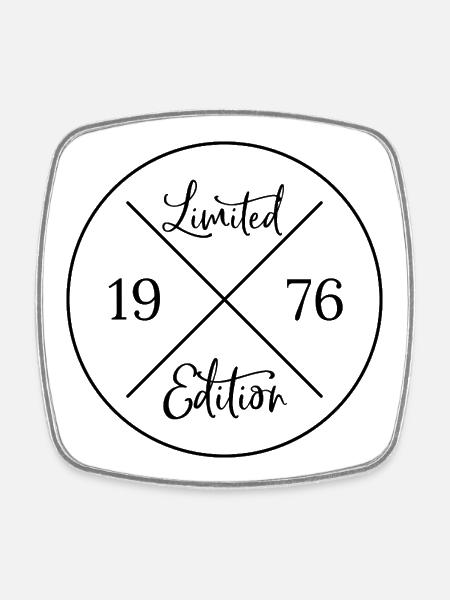 Limited edition 1976 - 50. Geburtstag Geschenk - Viereckiger Kühlschrankmagnet - Weiß