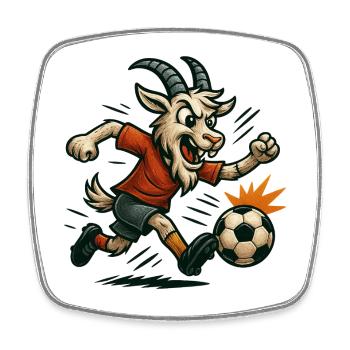Geißbock Köln - Ziegenstürmer Liga Illustration - Viereckiger Kühlschrankmagnet - Weiß - Vorne