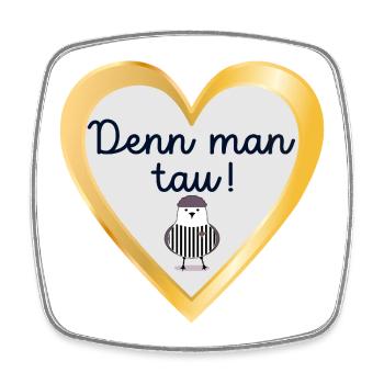 Low German sayings seagull start - Square fridge magnet - white - Front