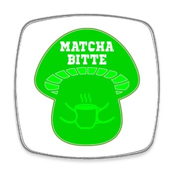 MATCHA TEE PILZE - Viereckiger Kühlschrankmagnet - Weiß - Vorne