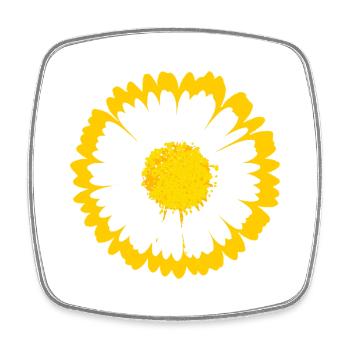 Daisy Sunburst Graphic - Square fridge magnet - white - Front