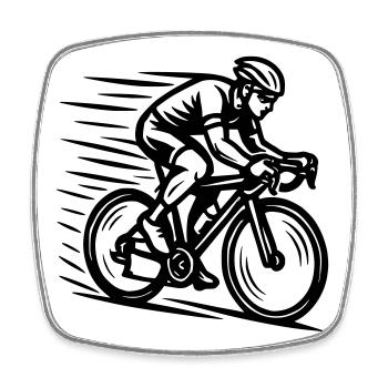 Coureur - Magnet carré - blanc - Devant