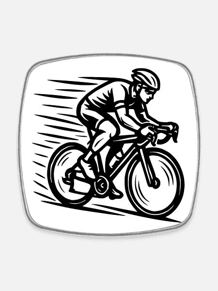 Coureur - Magnet carré - blanc