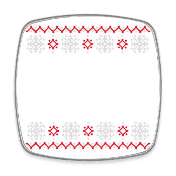 Ugly Sweater Christmas Pattern Snowflakes Cool - Square fridge magnet - white - Front