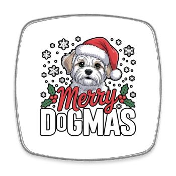 Merry Dogmas Hundedesign - Viereckiger Kühlschrankmagnet - Weiß - Vorne