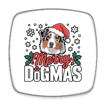 Happy Dogmas with Dog Hat - Square fridge magnet - white - Front