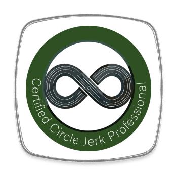 Professionnel certifié Circle Jerk - Magnet carré - blanc - Devant