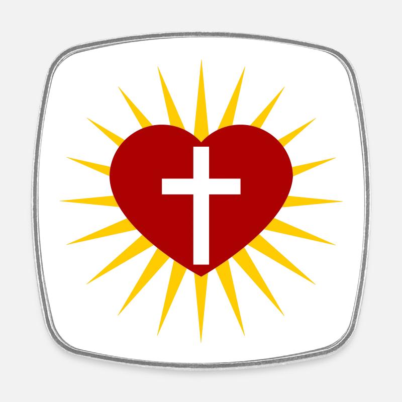 Cross - Square fridge magnet - white