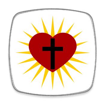 Kreuz - Viereckiger Kühlschrankmagnet - Weiß - Vorne