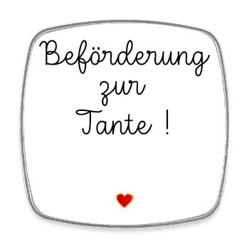Beförderung zur Tante Baby Herz - Viereckiger Kühlschrankmagnet - Weiß - Vorne