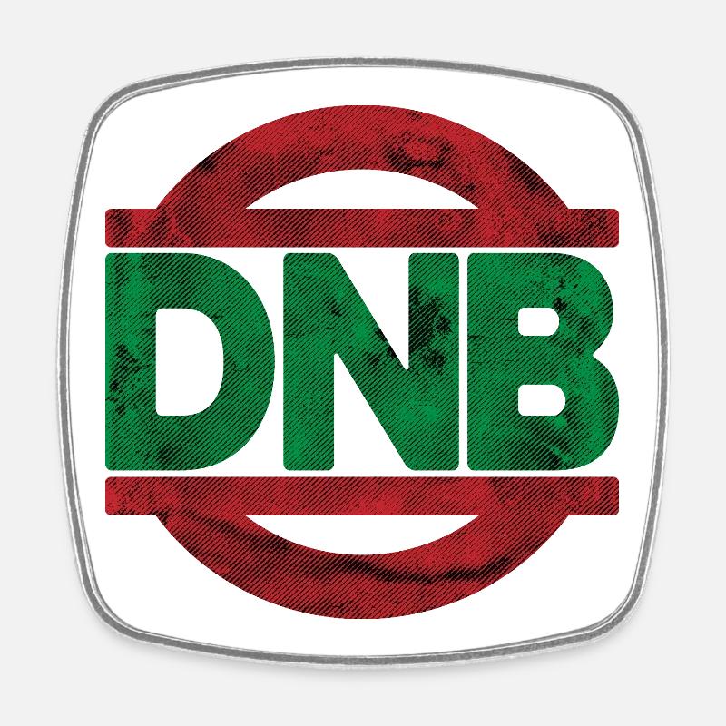 DnB Vibe Stamp RedGreen - Square fridge magnet - white