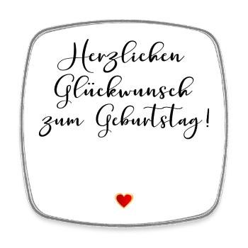 Minimalist Birthday Greetings Heart - Square fridge magnet - white - Front