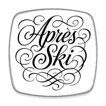 Apres Ski Spruch - Viereckiger Kühlschrankmagnet - Weiß - Vorne