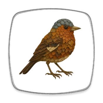 Buchfink im Naturlook - Viereckiger Kühlschrankmagnet - Weiß - Vorne