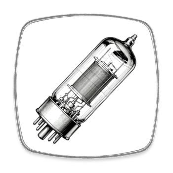 Tube EL34 - Square fridge magnet - white - Front