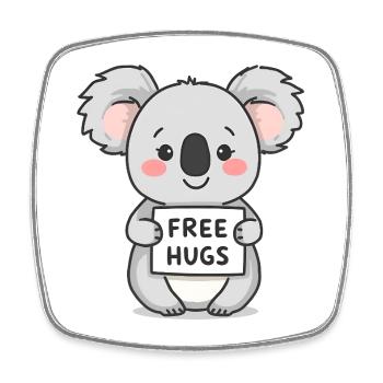 Cute Koala Free Hugs - Square fridge magnet - white - Front