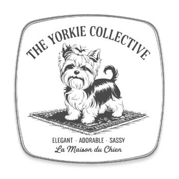 Yorkie Collective Logo Druck - Viereckiger Kühlschrankmagnet - Weiß - Vorne