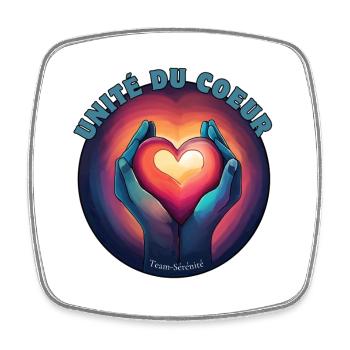 Unity of the Heart and Serenity - Square fridge magnet - white - Front