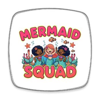 Mermaid Squad Meerjungfrau Ozean Geschenk - Viereckiger Kühlschrankmagnet - Weiß - Vorne