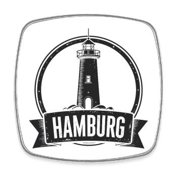 Phare de Hambourg - Magnet carré - blanc - Devant