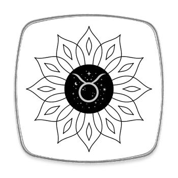 Taurus Céleste Minimaliste - Magnet carré - blanc - Devant