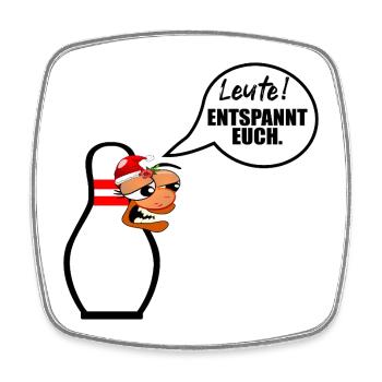 WEIHNACHTEN STRESS BOWLING KEGELN - Viereckiger Kühlschrankmagnet - Weiß - Vorne