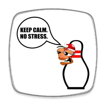 LUSTIGES WEIHNACHTSBOWLING KEEP CALM - Viereckiger Kühlschrankmagnet - Weiß - Vorne