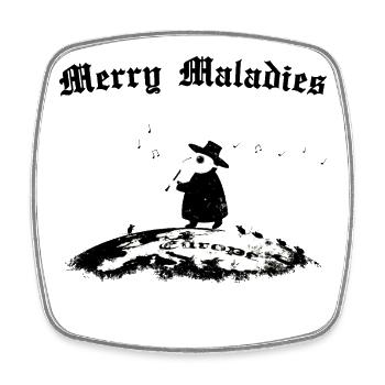 Merry Maladies - Viereckiger Kühlschrankmagnet - Weiß - Vorne