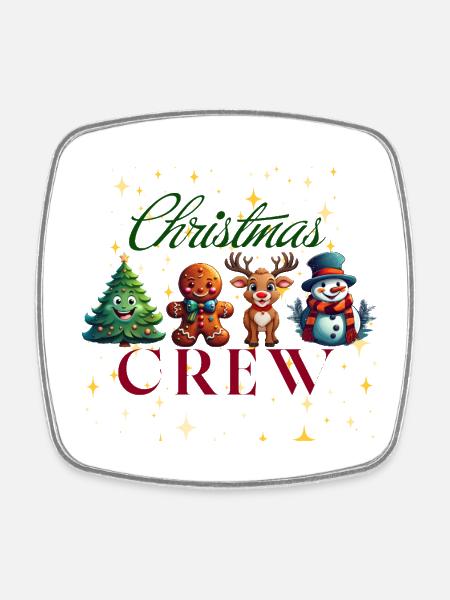 Christmas Crew Motifs - Square fridge magnet - white