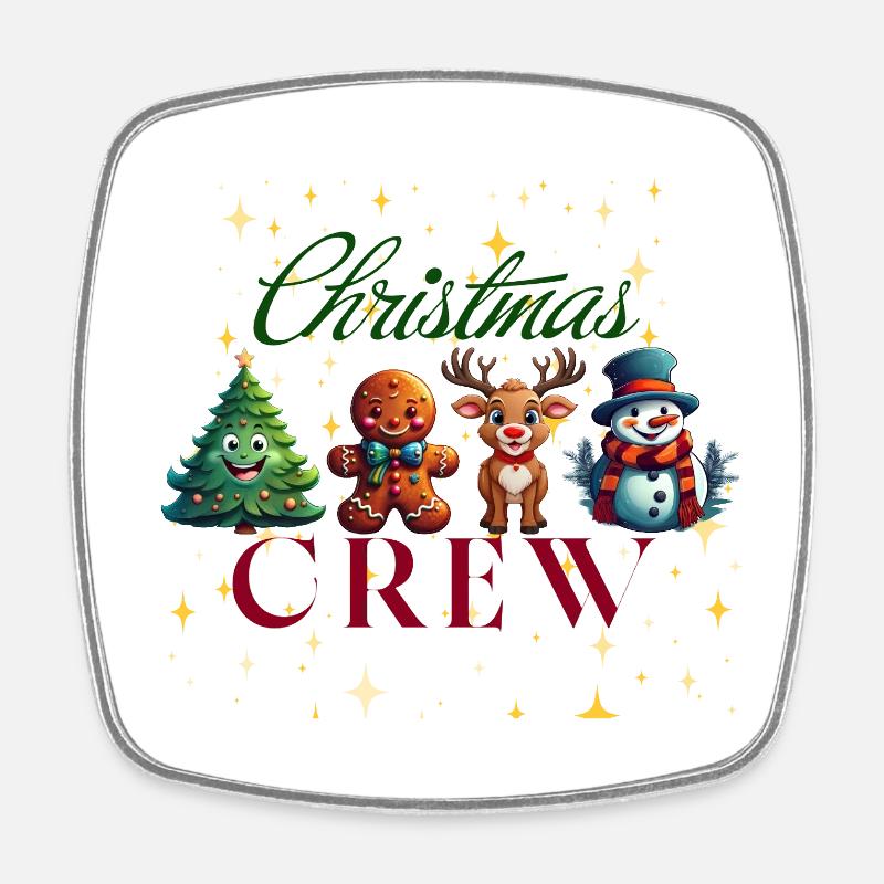 Christmas Crew Motifs - Square fridge magnet - white