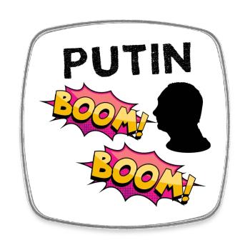 Putin BOOM COMIC Book Explosion of Colors - Square fridge magnet - white - Front