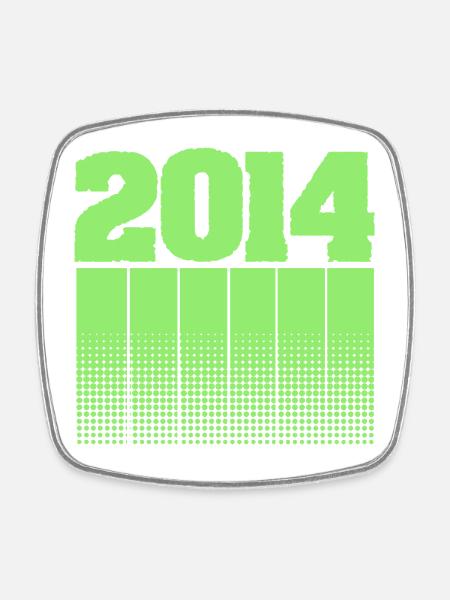 2014 2014 - Viereckiger Kühlschrankmagnet - Weiß