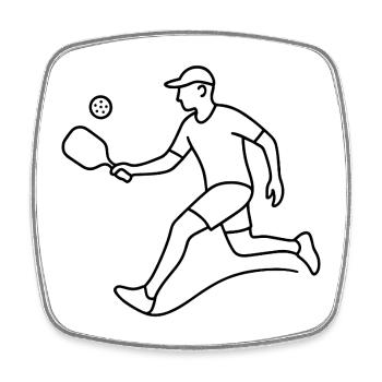 Pickleball Spieler Skizze – einfaches Sportmotiv - Viereckiger Kühlschrankmagnet - Weiß - Vorne