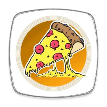 Pizza - Viereckiger Kühlschrankmagnet - Weiß - Vorne