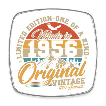 Original_1956_Jahrgang_Geburtstag_Retro_Geschenk - Square fridge magnet - white - Front