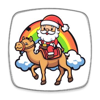 Kamel Weihnachtsmann Weihnachten - Viereckiger Kühlschrankmagnet - Weiß - Vorne