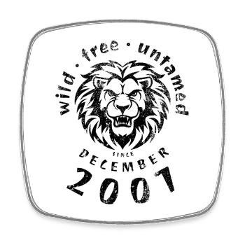 18. Geburtstag Sauvage, libre et indompté depuis 12/2007 - Magnet carré - blanc - Devant