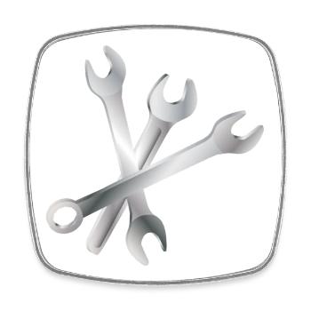 Schraubenschlüssel-Set – Werkzeug & Handwerkskunst - Viereckiger Kühlschrankmagnet - Weiß - Vorne