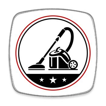 Staubsauger Symbol Cleaning - Viereckiger Kühlschrankmagnet - Weiß - Vorne