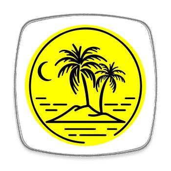 Palm Tree Island Symbol Beach - Square fridge magnet - white - Front
