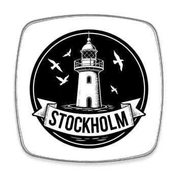 Leuchtturm Stockholm Skandinavisches Meer - Viereckiger Kühlschrankmagnet - Weiß - Vorne