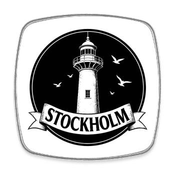 Leuchtturm Stockholm Skandinavisches Meer - Viereckiger Kühlschrankmagnet - Weiß - Vorne