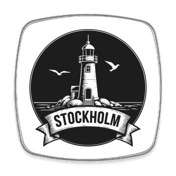 Stockholm Lighthouse Scandinavian Sea - Square fridge magnet - white - Front