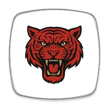 Rugissement du tigre rouge - Magnet carré - blanc - Devant