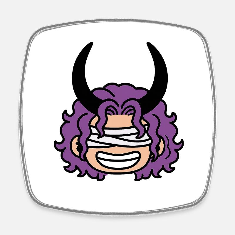 Prince Loki maudit, géant aux cheveux violets - Magnet carré - blanc